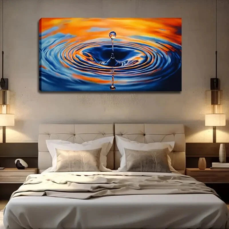 Beautiful Water Drop Design Wall Art Canvas Office Home Room Framed 120x60cm - Bella Home Decor