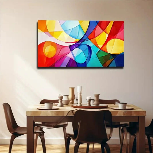 Modern Minimalist Vibrant Wall Art Canvas Office Home Room Framed 120x60cm