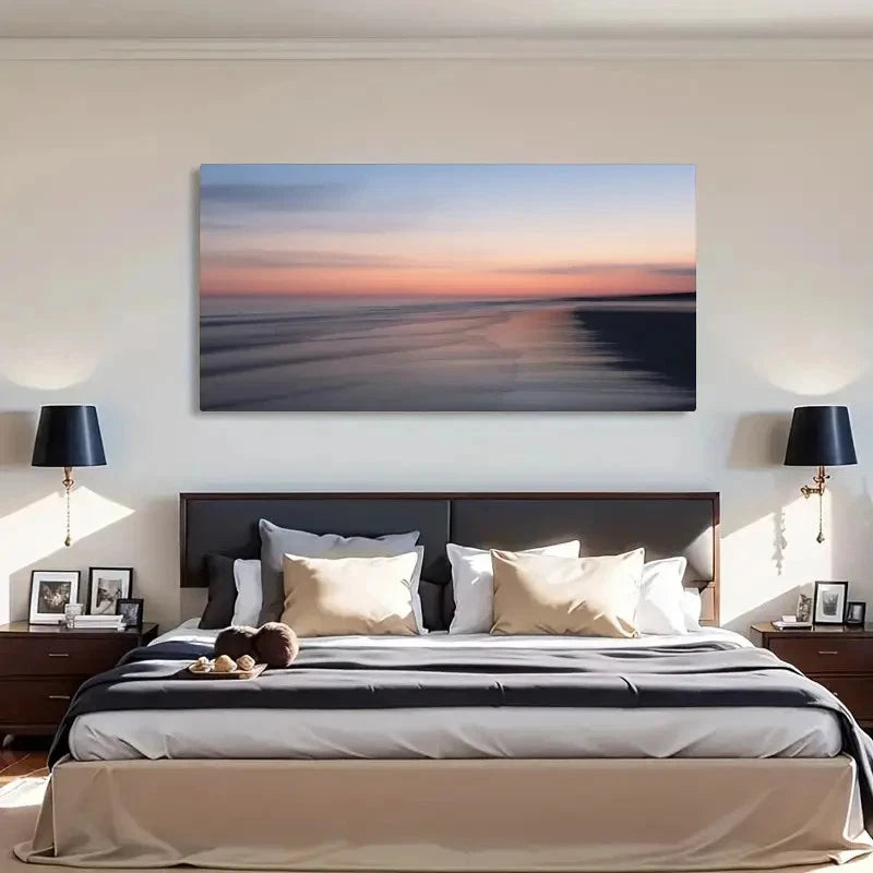 Modern Beach Sunrise Asian Wall Art Canvas Office Home Room Framed 120x60cm