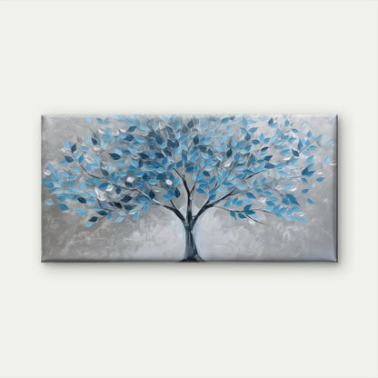 Blue &Leaf Design Abstract Tree Wall Art Canvas Office Home Room Framed 120x60cm