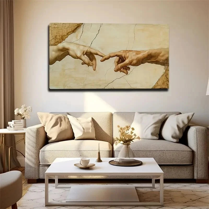 Clinging Hand Design Abstract Wall Art Canvas Office Home Room Framed 120x60cm