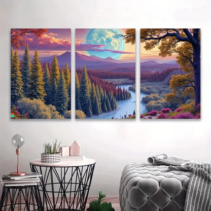 3pcs Scenic Landscape Painting Wall Art Set Canvas Framed 60x90cm - High Quality Print 100% Australian Made Wall Canvas Ready to Hang