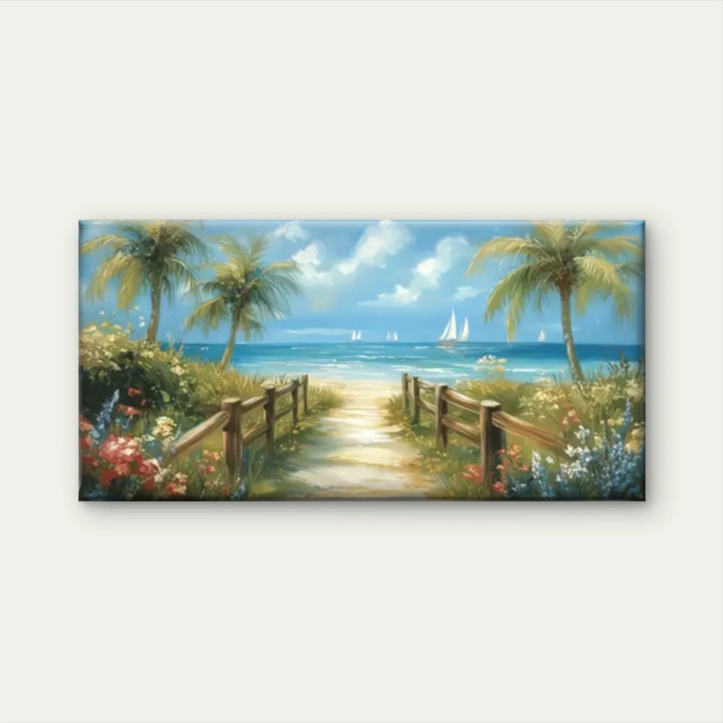 The Road To The Beach Wall Art Canvas Office Home Room Framed 120x60cm