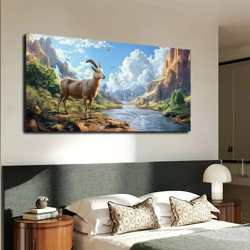 Majestic Mountain Forest Wall Art canvas office home room framed 120x60cm - Bella Home Decor