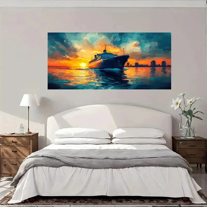 Ocean Liner Cruise Ship Wall Art Canvas Office Home Room Framed 120x60cm
