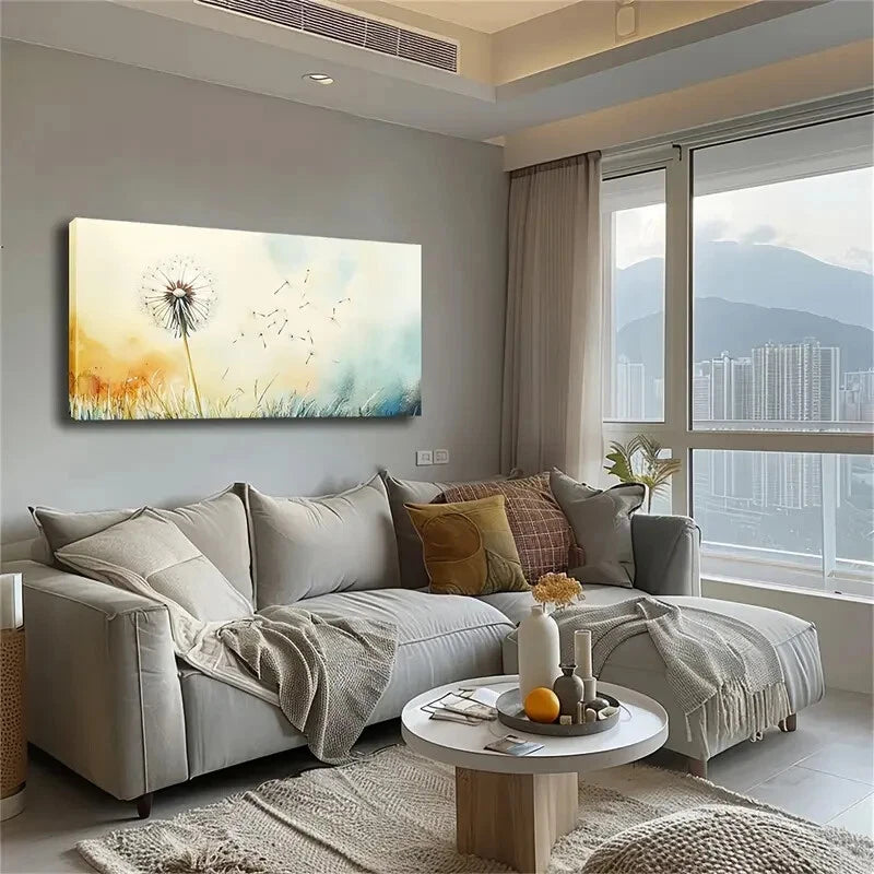 Seeds Blowing in the Wind Wall Art Canvas Office Home Room Framed 120x60cm+ - Bella Home Decor