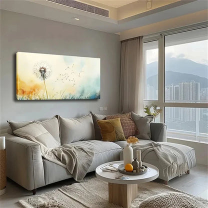 Seeds Blowing in the Wind Wall Art Canvas Office Home Room Framed 120x60cm+ - Bella Home Decor