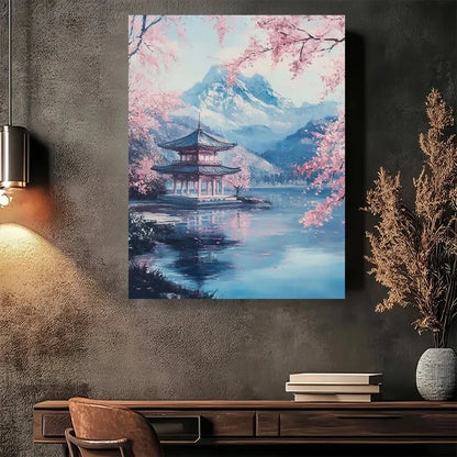 Beautiful Cherry Blossom Elegant Painting 40x60cm Metal Print Ready to Hang - Bella Home Decor