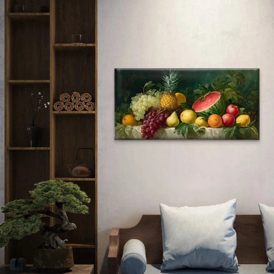 Tropical Pineapple Wall Art Canvas Office Home Room Framed 120x60cm - Bella Home Decor