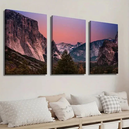 3pcs Sunset in Yosemite Valley Wall Art Set Canvas Unframed - High Quality Print 100% Australian Made Wall Canvas