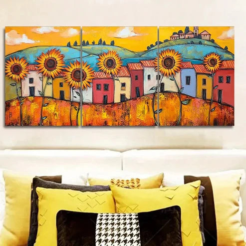 3pcs Sunflower Canvas Wall Art Canvas Unframed - High Quality Print 100% Australian Made Wall Canvas