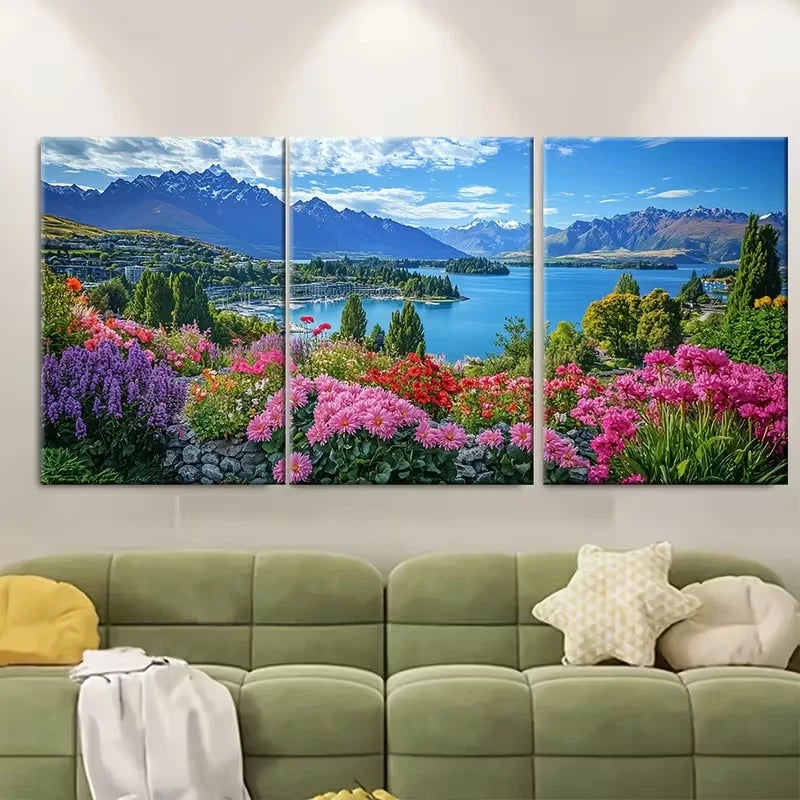 3pcs Queenstown Trave lLandscapes Metal Print Ready to Hang Art