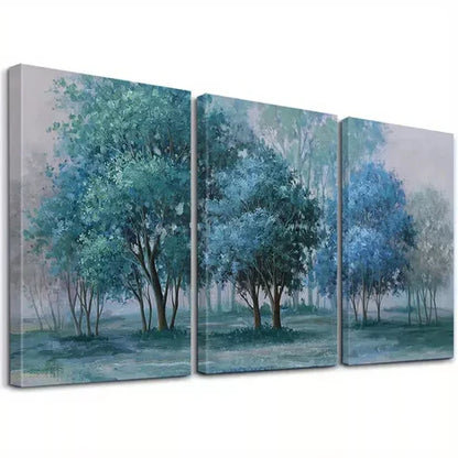 3pcs Modern Serene Landscape Forest Trees Wall Art Canvas Unframed - High Quality Print 100% Australian Made Wall Canvas