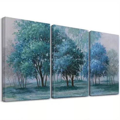 3pcs Modern Serene Landscape Forest Trees Wall Art Canvas Unframed - High Quality Print 100% Australian Made Wall Canvas
