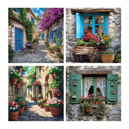 4pcs Vibrant Fall Foliage Wall Art Canvas Framed