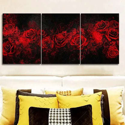 3pcs Featuring Gothic Red Roses Wall Art Canvas Unframed - High Quality Print 100% Australian Made Wall Canvas