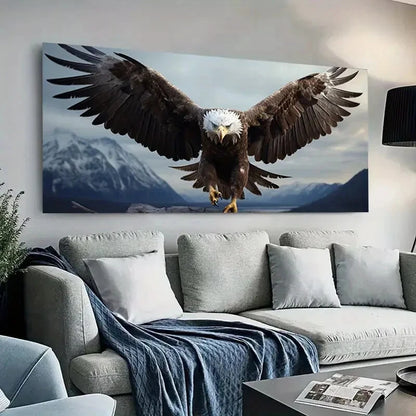 Majestic American Eagles wall canvas office home room framed 120x60cm - Bella Home Decor