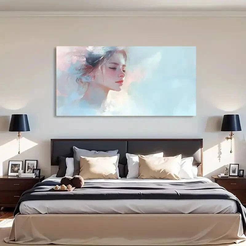 Minimalism White Flower Wall Art Canvas Office Home Room Framed 120x60cm - Bella Home Decor