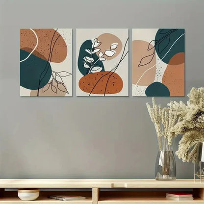 3pcs Orange And Blue Minimalist Wall Art Canvas Unframed – High Quality Print 100% Australian Made Wall Canvas