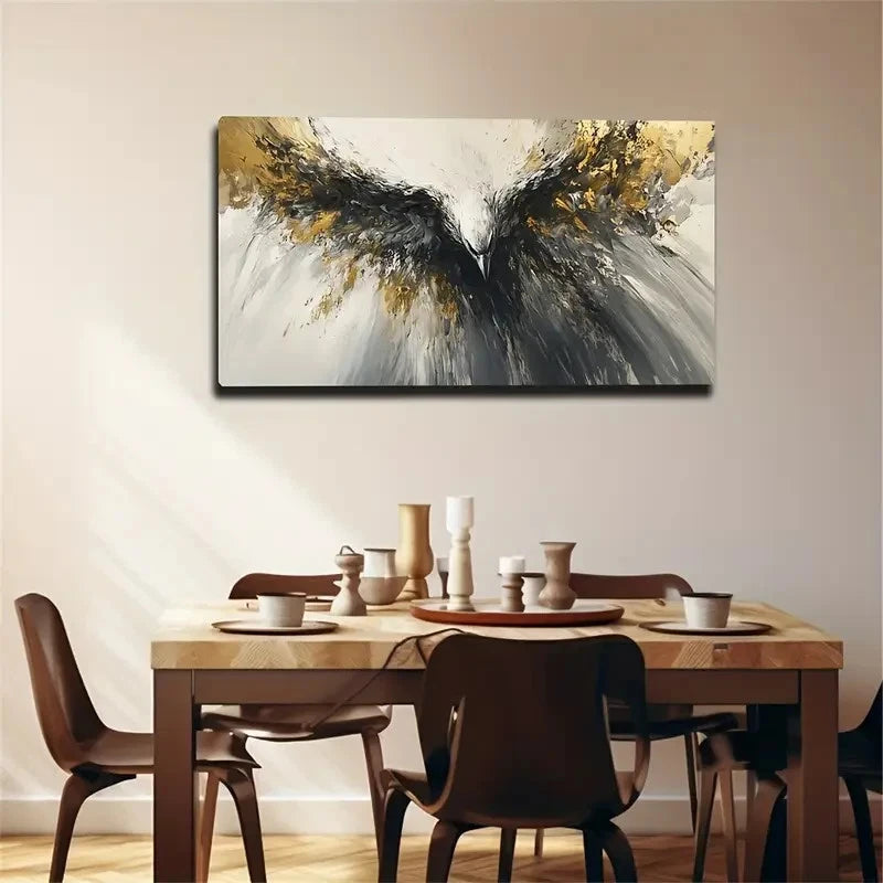 Large Modern Abstract Bird Wall Art Canvas Office Home Room Framed 120x60cm