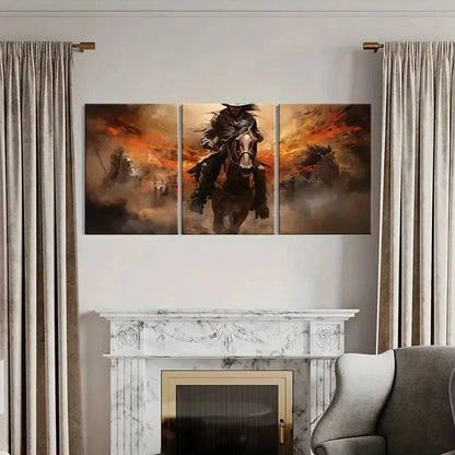 3pcs Cowboy Desert Vintage Wall Art Painting Metal Print Ready to Hang Art - Bella Home Decor
