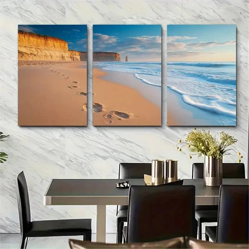 3pcs Twelve Apostles Beach Landscape Australian Wall Art Set Canvas Framed 60x90cm - High Quality Print 100% Australian Made Wall Canvas Ready to Hang