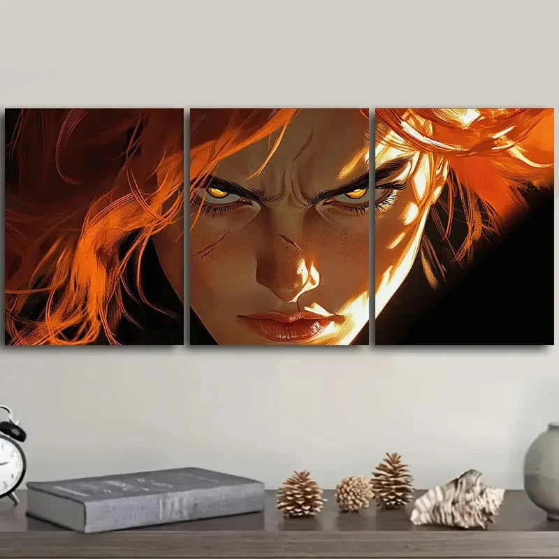3pcs Angry Young Woman Wall Art Set Canvas Framed 60x90cm - High Quality Print 100% Australian Made Wall Canvas Ready to Hang - Bella Home Decor