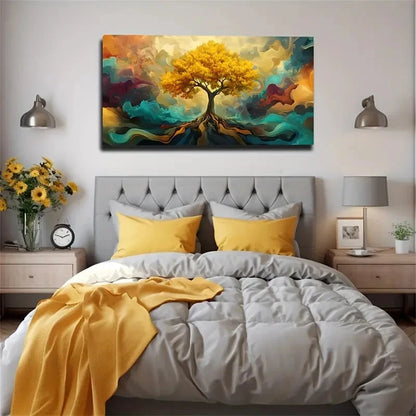 Blue Voluminous Cloud Suitable Wall Art Canvas Office Home Room Framed 120x60cm