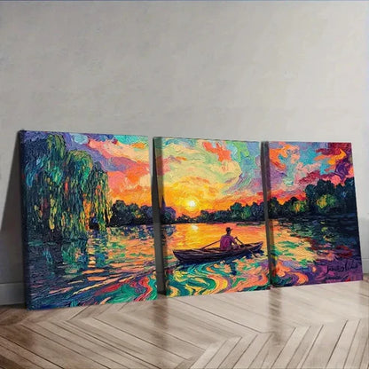 3pcs Abandoned lake (2) Wall Art Set Canvas Unframed - High Quality Print 100% Australian Made Wall Canvas - Bella Home Decor