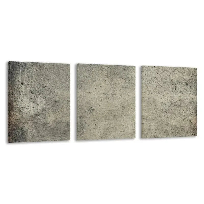 3pcs Grey Concrete Wall Texture Art Panels  Wall Art Set Canvas Framed 40x60cm - High Quality Print 100% Australian Made Wall Canvas Ready to Hang - Bella Home Decor