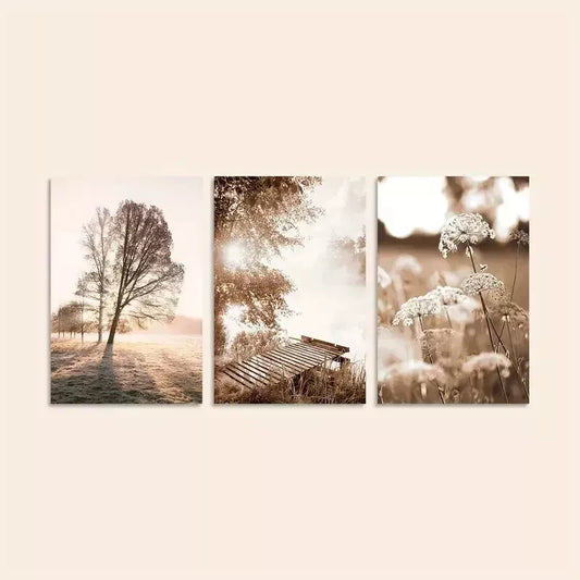 3pcs Modern Boho Lake Canvas Wall Art Set Canvas Framed 50x70cm - High Quality Print 100% Australian Made Wall Canvas Ready to Hang