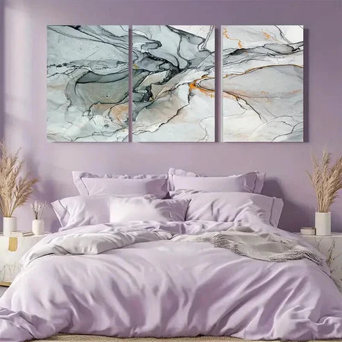 3pcs Abstract Marble Design Liquid Resin Stone Wall Art Canvas Unframed - High Quality Print 100% Australian Made Wall Canvas - Bella Home Decor