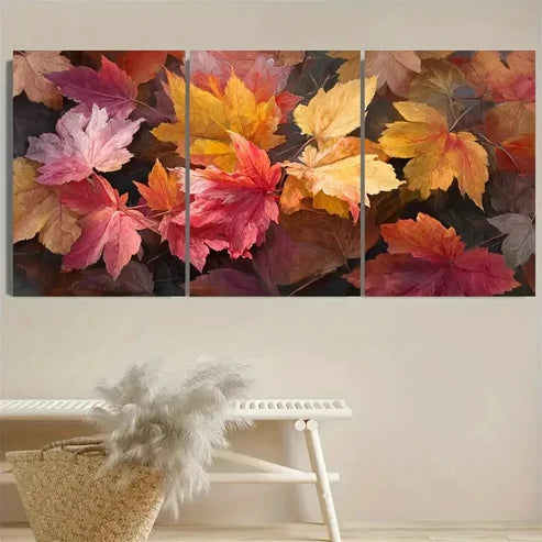 3pcs Vibrant Autumn Seasonal Wall Art Canvas Unframed - High Quality Print 100% Australian Made Wall Canvas - Bella Home Decor