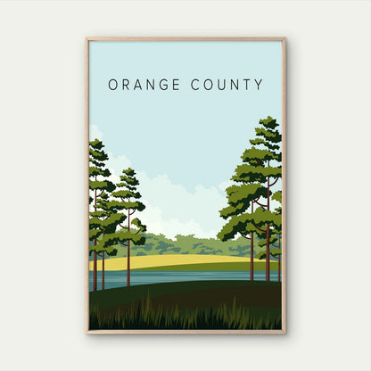 Orange County Nature Landscape Vintage Travel Poster Print Wall Art