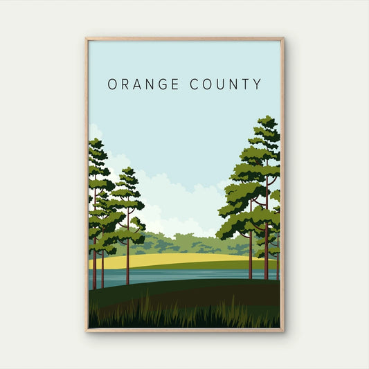 Orange County Nature Landscape Vintage Travel Poster Print Wall Art