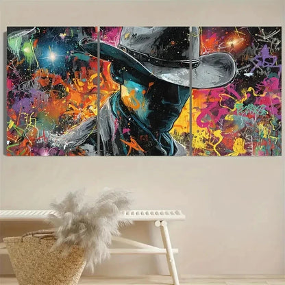 3pcs Cyberpunk Cowboy Graffiti Art Wall Art Set Canvas Framed 40x60cm - High Quality Print 100% Australian Made Wall Canvas Ready to Hang - Bella Home Decor