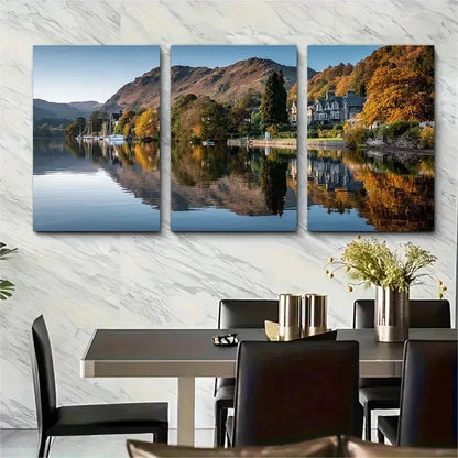 3pcs Ambleside Lake District Décor Perfect Wall Art Set Canvas Framed 50x70cm - High Quality Print 100% Australian Made Wall Canvas Ready to Hang - Bella Home Decor