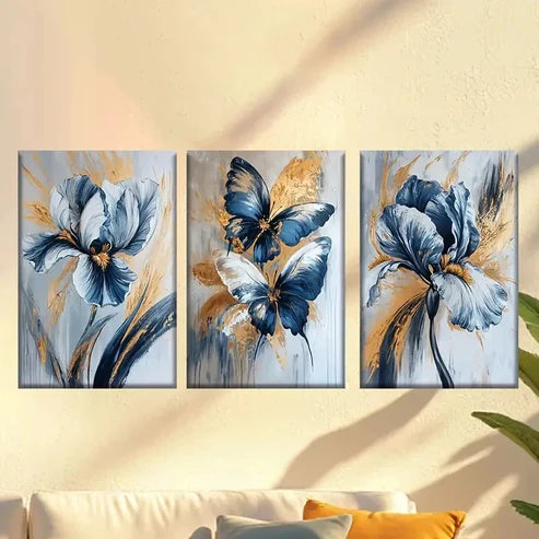 3pcs Luxury Butterfly Wall Art Canvas Unframed - High Quality Print 100% Australian Made Wall Canvas
