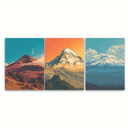 3pcs La Paz Andes Mountain Adventure Poster Wall Art Set Canvas Framed 50x70cm - High Quality Print 100% Australian Made Wall Canvas Ready to Hang