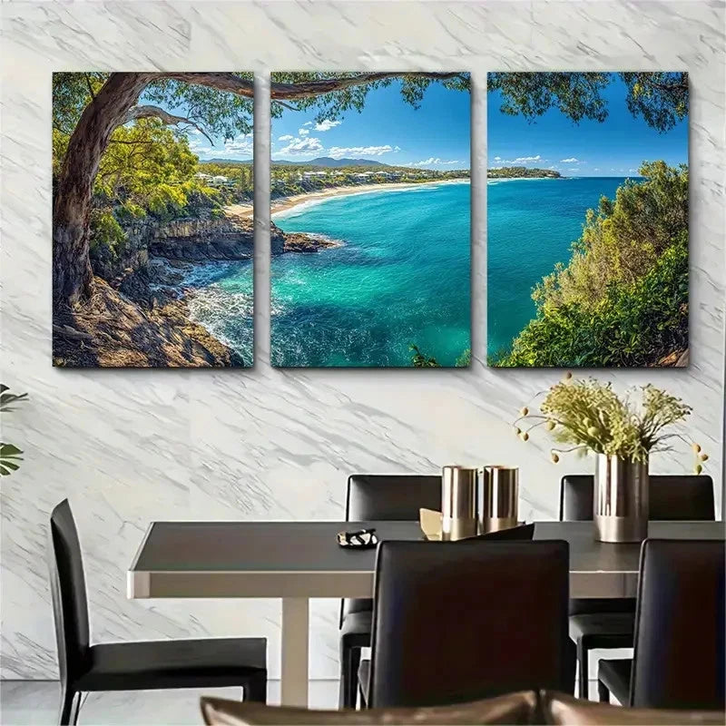 3pcs Australia Noosa Heads National Park Metal Print Ready to Hang Art - Bella Home Decor