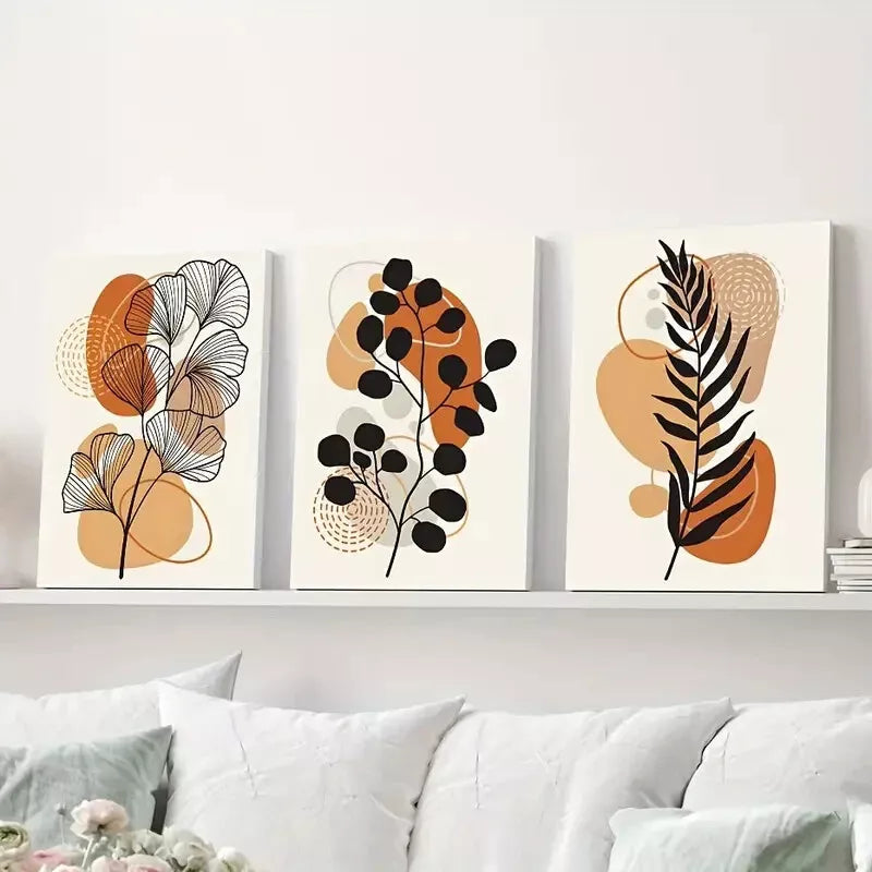 3pcs Bohemian Floral Canvas Framed 40x60cm - High Quality Print 100% Australian Made Wall Canvas Ready to Hang - Bella Home Decor