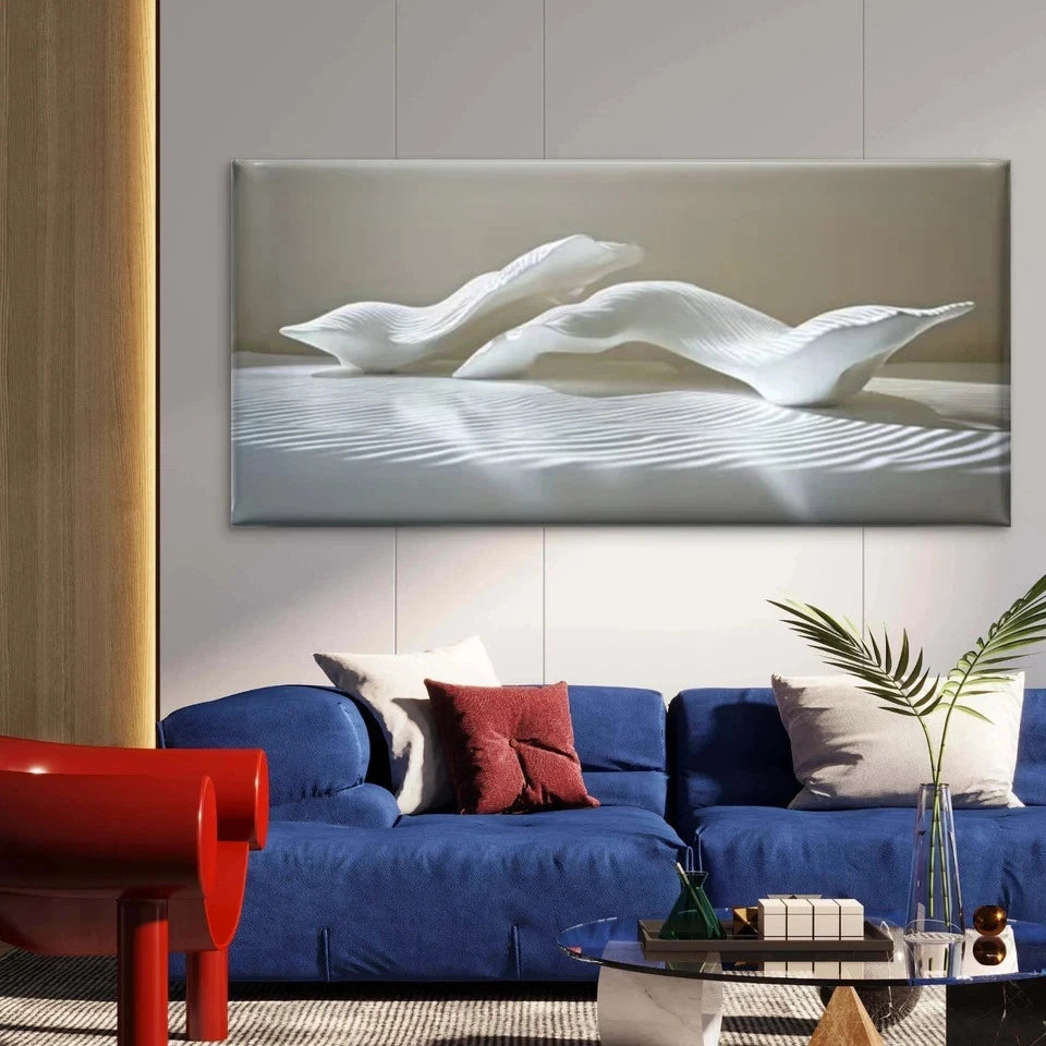 Tranquility White Clouds Wall Art Canvas Office Home Room Framed 120x60cm