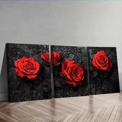 3pcs Gothic red rose Wall Art Set Canvas Unframed - High Quality Print 100% Australian Made Wall Canvas