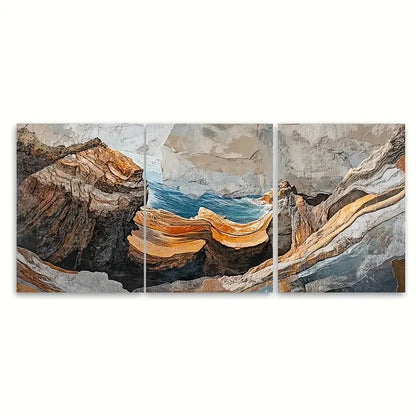 3pcs Hawaii Na Vibrant Blue Ocean & Rocky Cliffs Wall Art Set Canvas Framed 50x70cm - High Quality Print 100% Australian Made Wall Canvas Ready to Hang