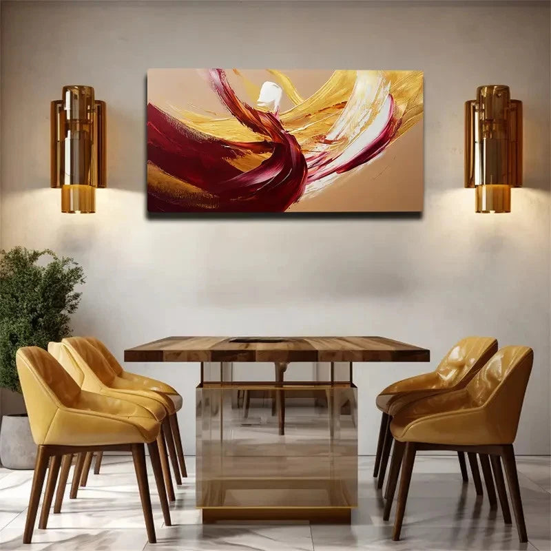 Presenting Shapes Like Ribbons Wall Art Canvas Office Home Room Framed 120x60cm - Bella Home Decor