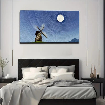Captivating Night Sky And Wind Wall Art Canvas Office Home Room Framed 120x60cm