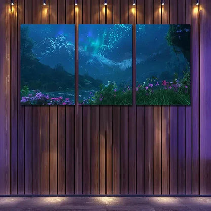 3pcs Northern Lights Wall Art Canvas Unframed - High Quality Print 100% Australian Made Wall Canvas