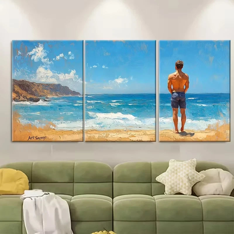 3pcs California Beach Metal Print Ready to Hang Art - Bella Home Decor
