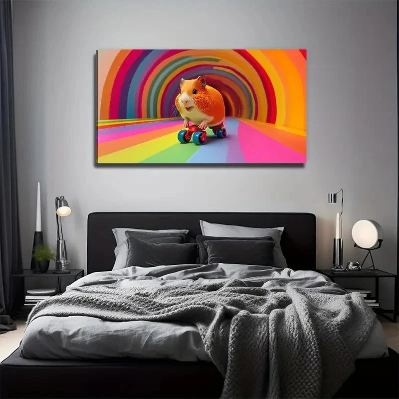 Colorful Design Whimsical Moles Wall Art Canvas Office Home Room Framed 120x60cm
