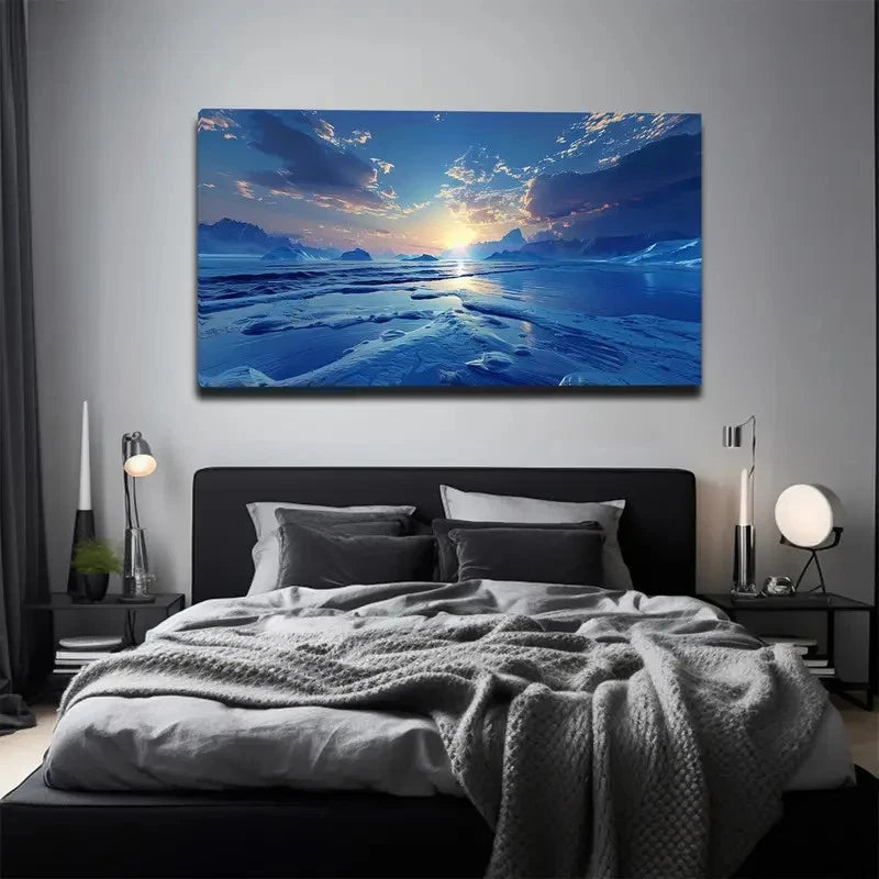 Yellow Coastal Landscape Wall Art Canvas Office Home Room Framed 120x60cm